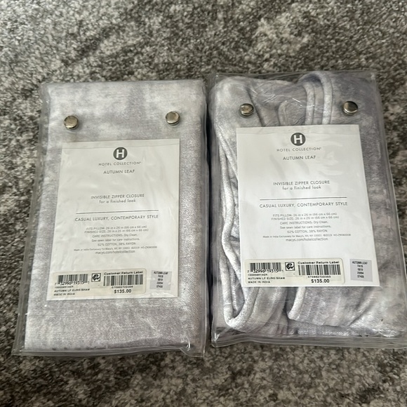 Set of 2 Hotel collection autumn leaf Euro pillow shams new - Picture 4 of 5